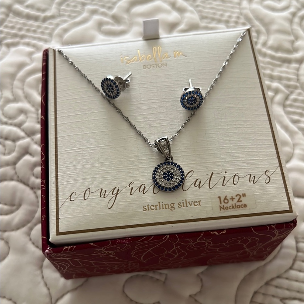 Sterling Silver Necklace and Earrings Set